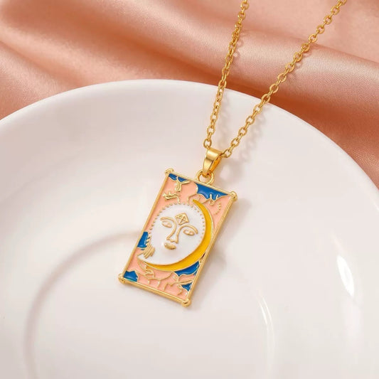 Tarot Card Crescent Necklace