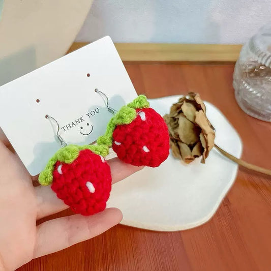 Berry-Picking Crochet Earrings