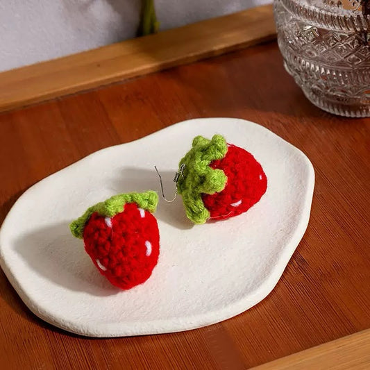Berry-Picking Crochet Earrings
