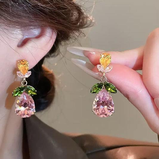 Petal Mosaic Multicoloured Rhinestone Earrings