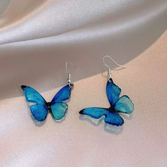 Ethereal Fairy-wings Blue Ombre Earrings