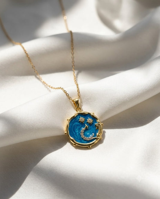 Blue Lunar Vintage Necklace