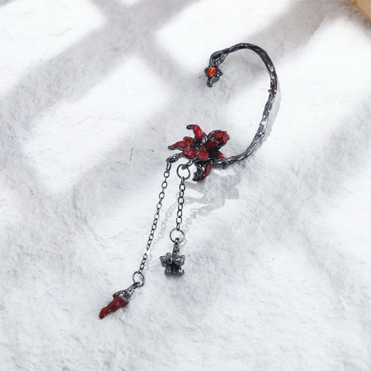 Scarlet Nocturne Datura Earcuff
