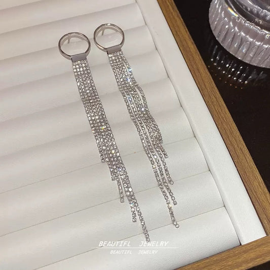Girl’s Night Rhinestone Strands Earrings