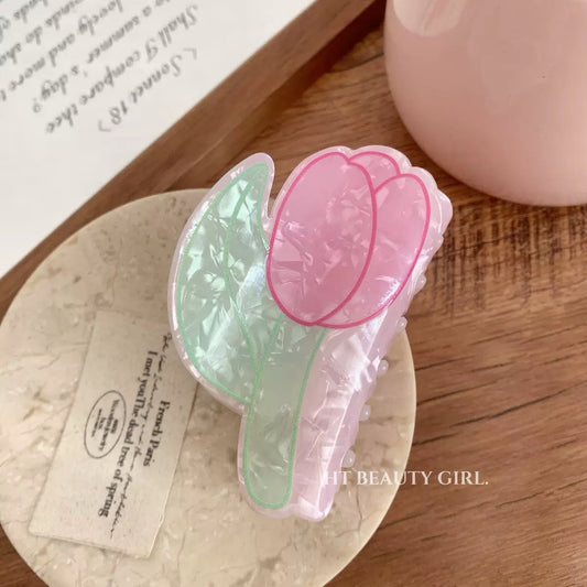 Pastel Bloom Tulip Claw Clip