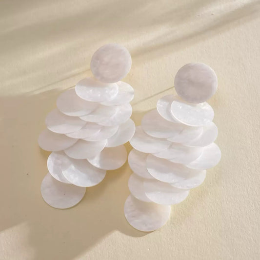 Iridescent Layered Shell Earrings