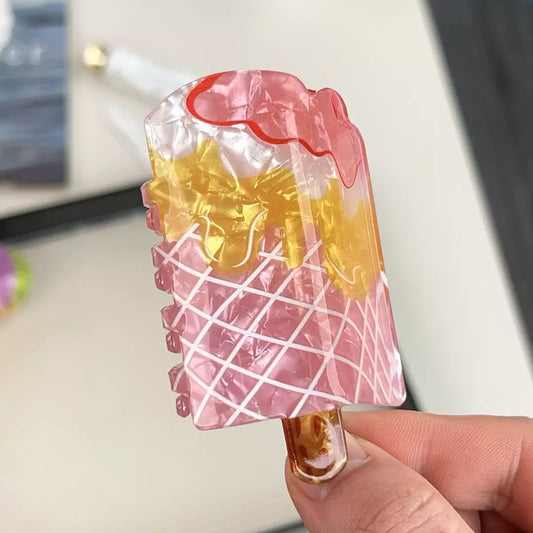 Melting Popsicle Pink Claw Clip