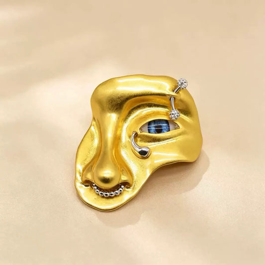 Surrealist Partial Face Brooch