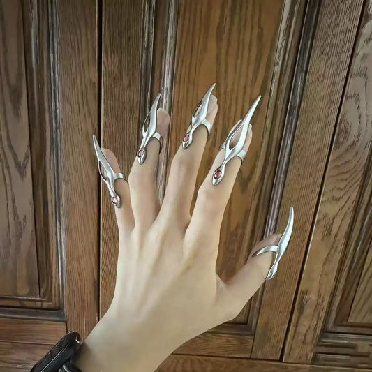 Chrome Claws Nail Rings