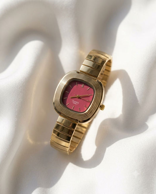Haute Majesty Pink Square Watch