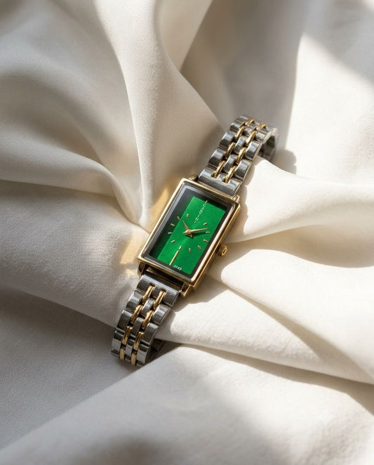 Emerald Connection Rectangular Dial Watch