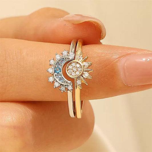 My constant! Sun & Moon Pair Rings