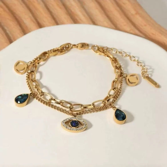 Blue Aura Layered Bracelet