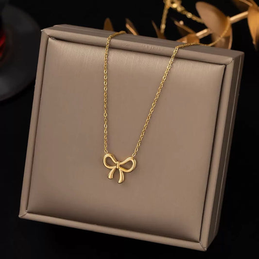 Tiny Bliss Bow Necklace