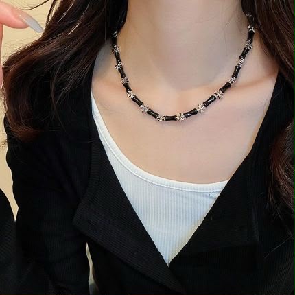 Noir Relic Beaded Necklace