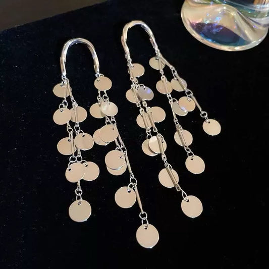 Silver-fall Threader Earrings