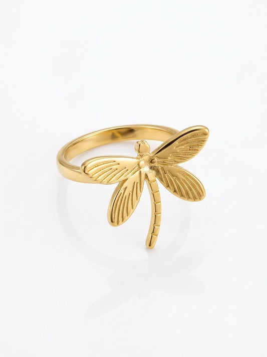 Dragonfly Drama Gold Ring