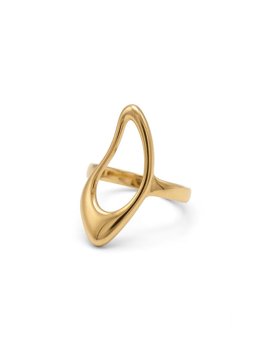 Abstract Contour Gold Ring