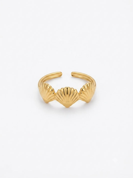 Golden Trio Shell Ring