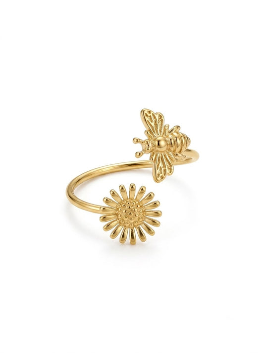 Bee n Bloom Gold Ring