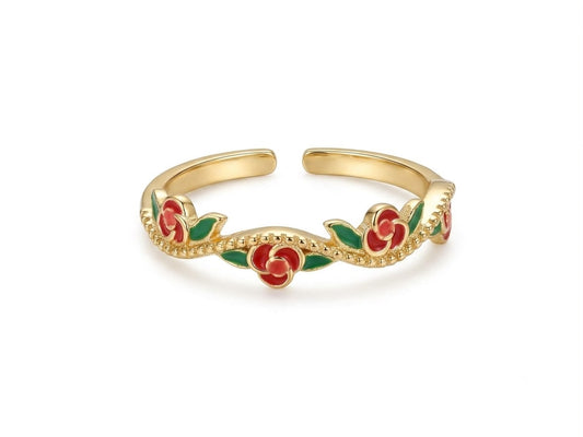 Romantic Rose Garland Ring
