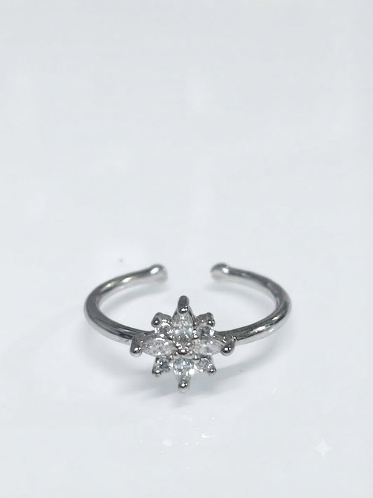 Moonlit Marquise Flower Ring (pinky ring)