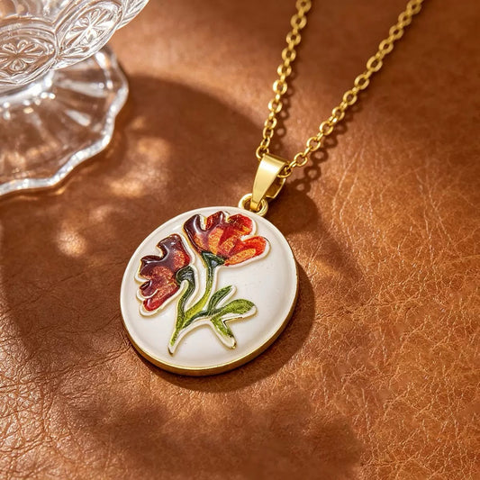 Vintage Medallion Floral Necklace
