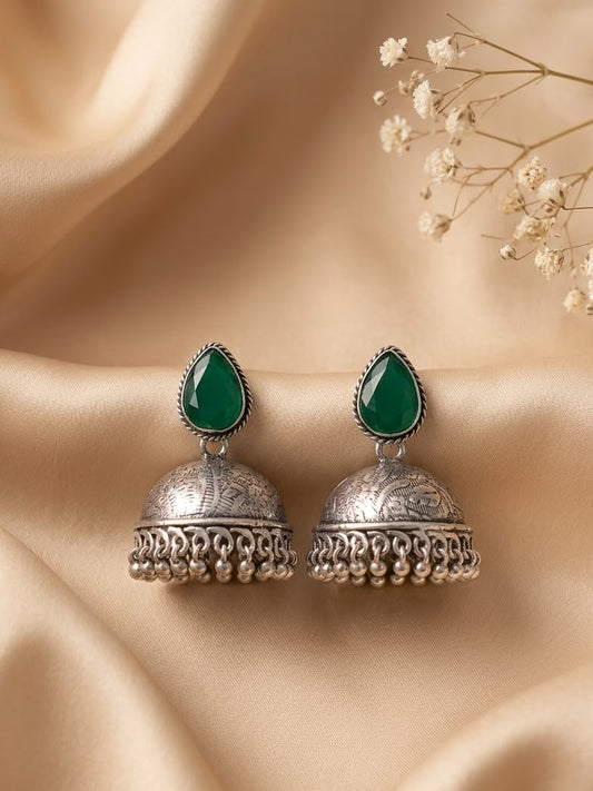 Queen in Teal Jhumka Earrings