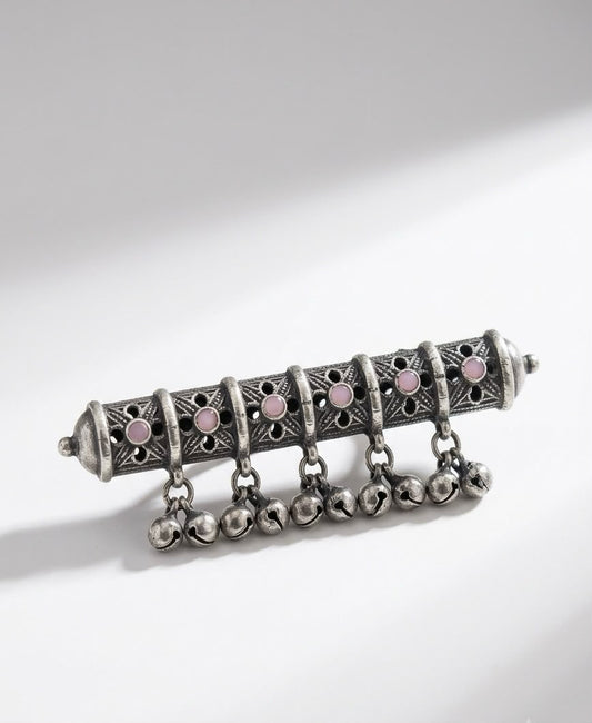 Blush Stone Dholki Ghungroo Statement Ring