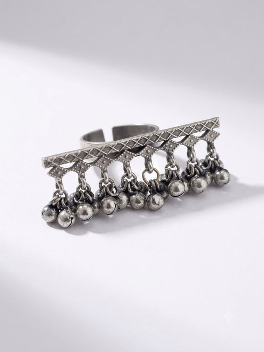 Zoya Lattice Ghungroo Statement Ring