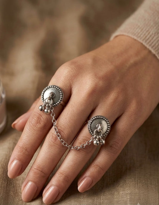 Maya Chained Double-Finger Statement Ring