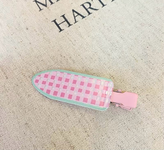 Picnic Pink Gingham Hair Clip
