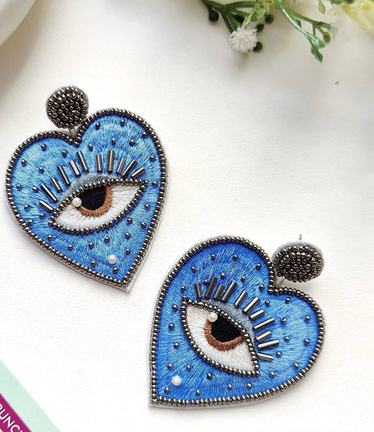 Mystic Bloom Beaded Evil Eye Earrings