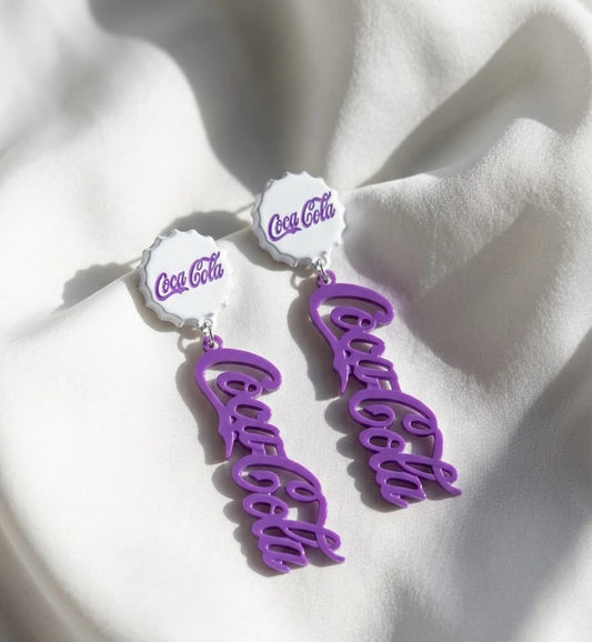 Purple cola Cap Drop Earrings