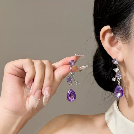 Amethyst Bloom Cascade Earrings