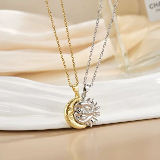 Celestial Sync Sun & Moon Duo Necklace
