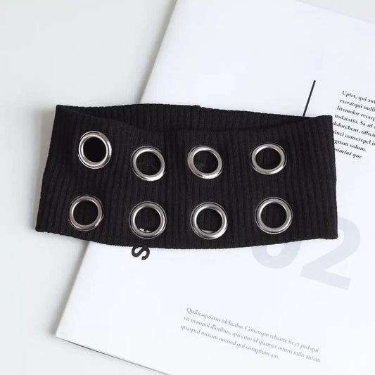 Midnight Grommet Knit Headband