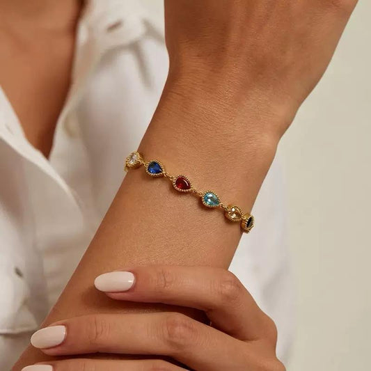 Kaleidoscope Teardrop Gem Bracelet
