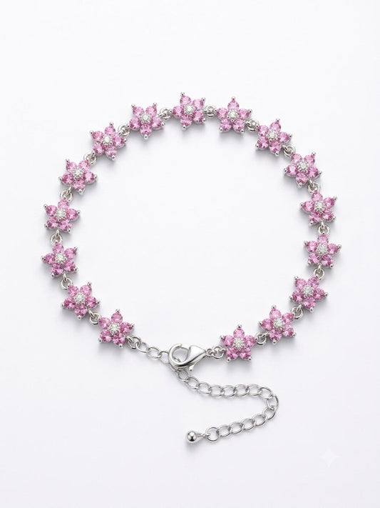 Pink Sakura Bloom Tennis Bracelet