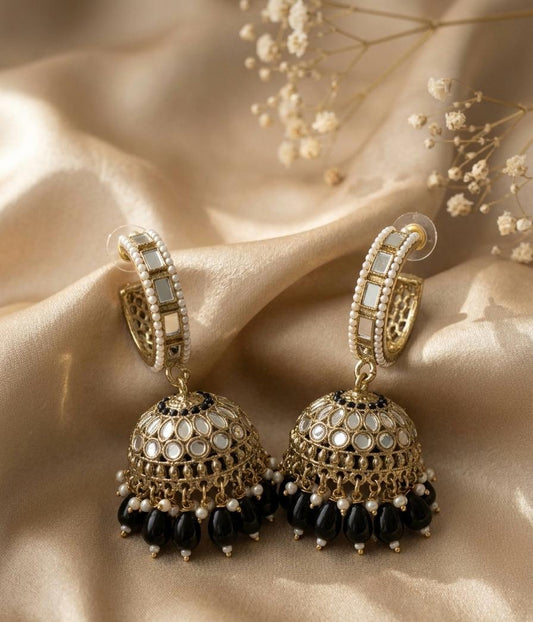 Noir Reflection Jhumka Hoops