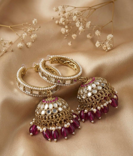 Royal Reflection Jhumka Hoops