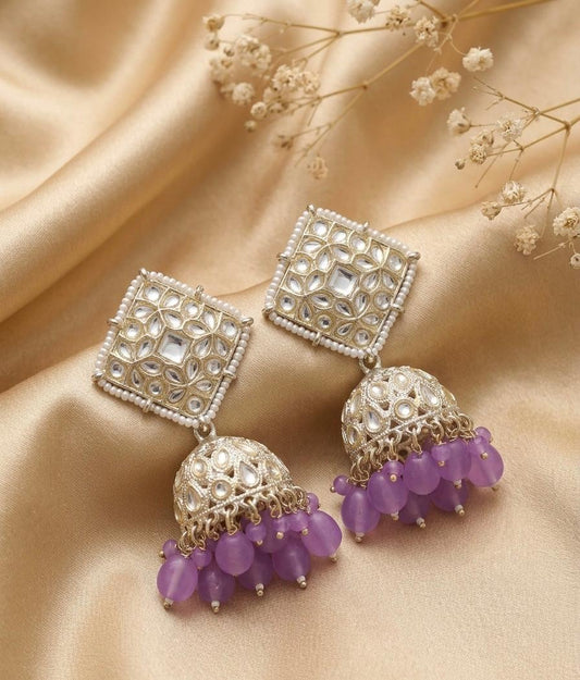 Lilac Royal Mirror Jhumkas