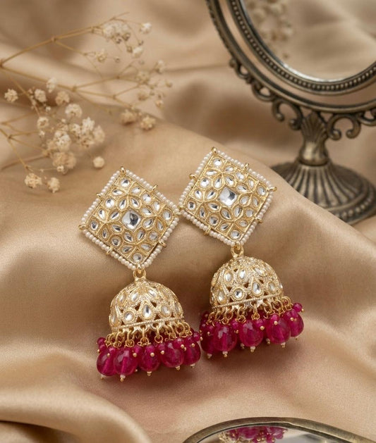 Royal Crimson Luxe Jhumkas