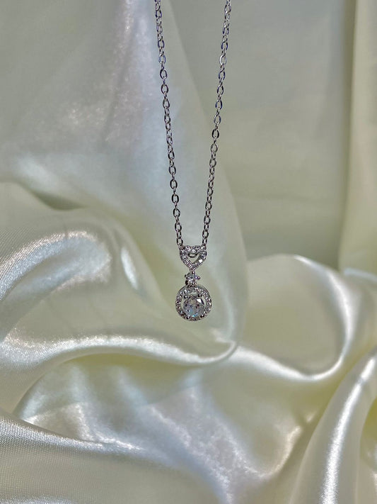 Heart Solitaire Drop Necklace