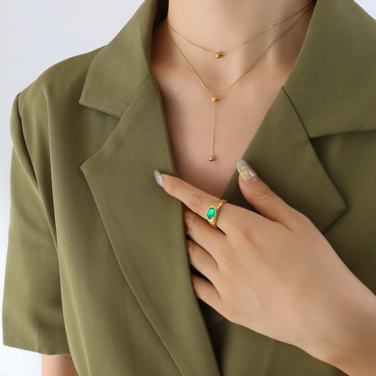 Martha Layered Necklace - stainless steel