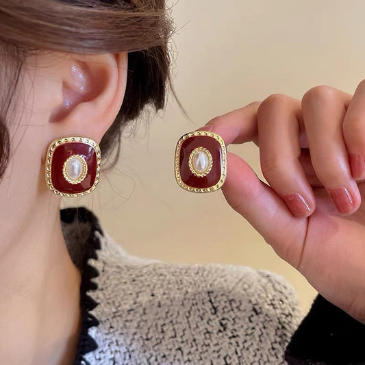 Old Money Cherry Red Earrings