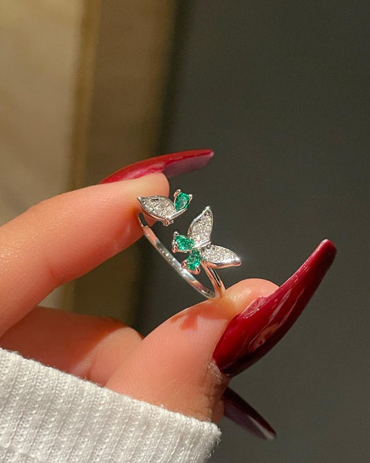 Mini Butterfly Ring- green