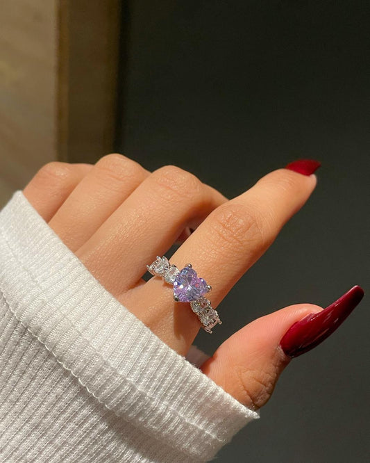 Frozen Heart Ring- purple 2.0