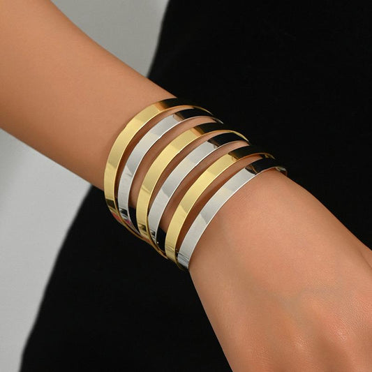 Dual Tone Statement Bracelet