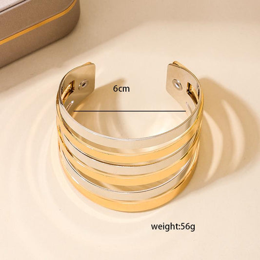 Dual Tone Statement Bracelet